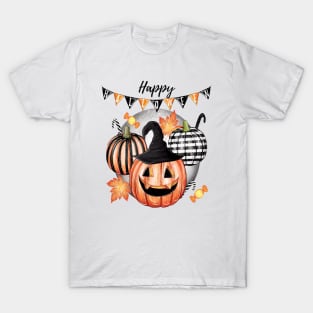 Pumpkin Witch Hat & Candies: Halloween Delight T-Shirt